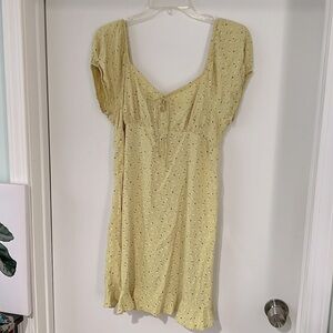 So Yellow Milkmaid Mini Dress Size Large